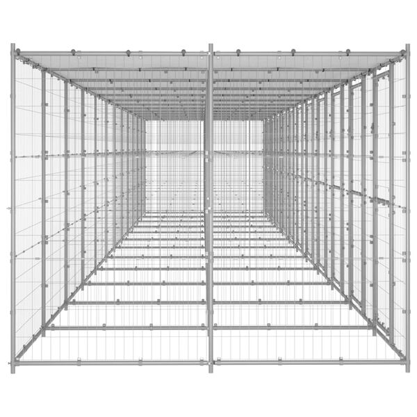 vidaXL Outdoor Dog Kennel Galvanised Steel with Roof 29.04 m&sup2;