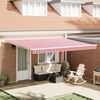 vidaXL Retractable Awning Red and white 450 x 300 cm Fabric