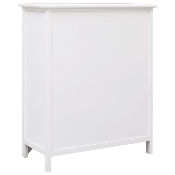 vidaXL Side Cabinet with 6 Drawers White 60x30x75 cm Paulownia Wood
