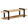 vidaXL Tv Cabinet | Brown | Solid mango wood with powder-coated iron