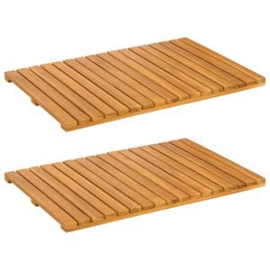 vidaXL Bath Mat Plain Brown 60 x 40 cm Solid Acacia Wood