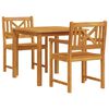 vidaXL Garden Dining Set 3 pcs Brown Solid Acacia wood