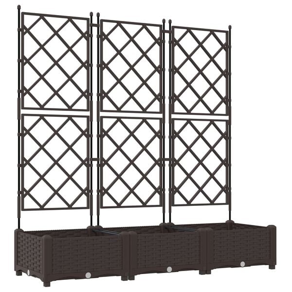 vidaXL Garden Planter 3 pcs Brown 120 x 40 x 125.5 cm Steel