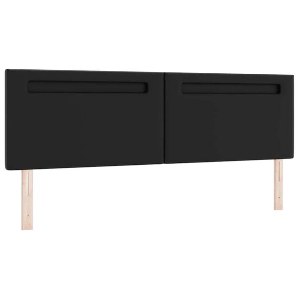 vidaXL LED Headboard Black 180 cm Faux Leather
