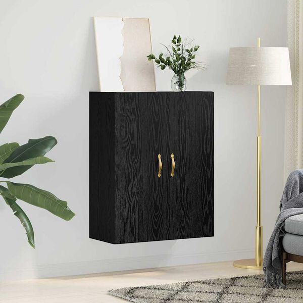 vidaXL Wall Cabinet Black Oak 69.5 x 34 x 90 cm Engineered Wood