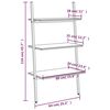 vidaXL 3-Tier Leaning Shelf Dark Brown and Black 64x34x116 cm