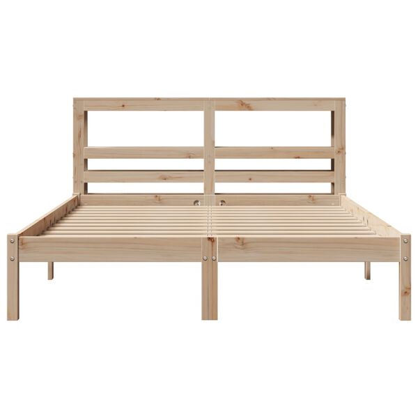 vidaXL Bed Frame without Mattress 150x200 cm King Size Solid Wood Pine