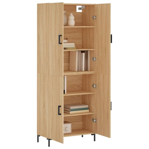 vidaXL Highboard Sonoma Oak 69.5x34x180 cm Engineered Wood