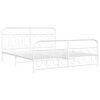 vidaXL Metal Bed Frame without Mattress with Footboard White 183x213cm
