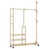 vidaXL Clothes Rack with Shelves and Wheels 100x38x175.5 cm Bamboo
