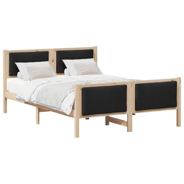vidaXL Bed Frame with Headboard Black 160 x 200 cm Fabric