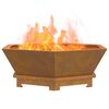 vidaXL Fire Pit Brown 75 x 75 x 28 cm Weathering steel