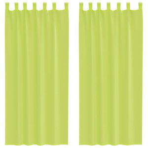 vidaXL Voile Curtains with Tab Top 2 pcs Apple Green