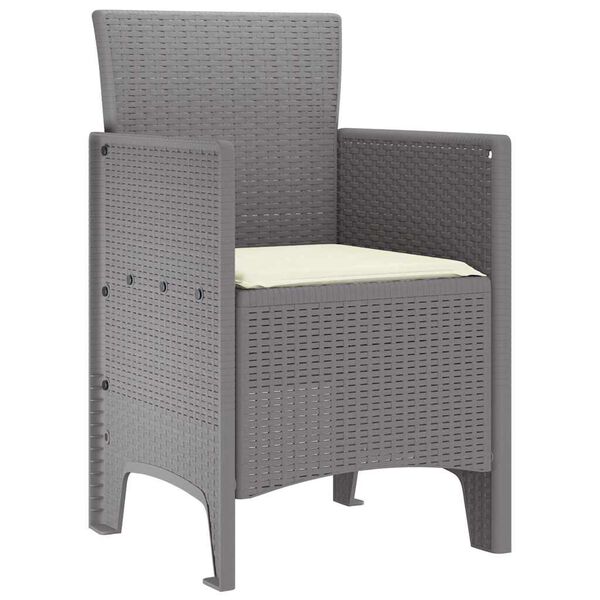 vidaXL Garden Chair 2 pcs Light Grey 53 x 49 x 85 cm Polypropylene