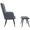 vidaXL Relaxing chair with Footstool 2 pcs Dark Grey Velvet