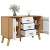 vidaXL Sideboard OLDEN White and Brown 114x43x73.5cm Solid Wood Pine