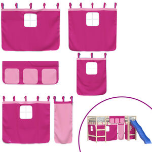 vidaXL Curtains for Loft Bed Pink Polyester