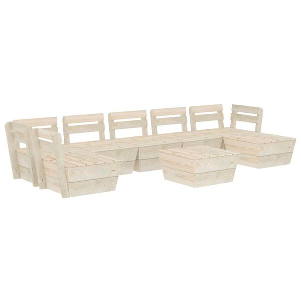 vidaXL 8 Piece Garden Pallet Lounge Set Impregnated Spruce Wood