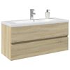 vidaXL 2 Piece Bathroom Furniture Set Ceramic and Engineered Wood