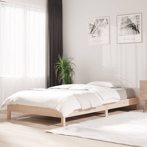 vidaXL Stack Bed without Mattress 100x200 cm Solid Wood Pine