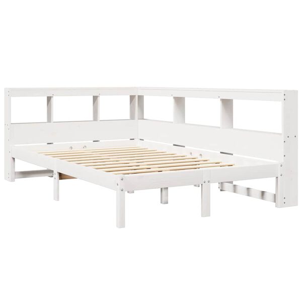 vidaXL Bookcase Bed without Mattress White 120x200 cm Solid Wood Pine
