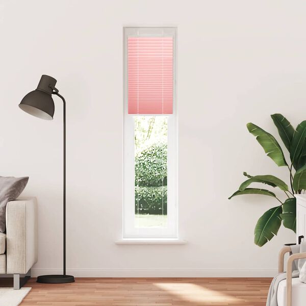 vidaXL Pleated Blind Pink 50x200 cm Fabric Width 49.4 cm Polyester