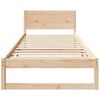 vidaXL Bed Frame with Headboard Natural 90 x 200 cm Solid Pine Wood