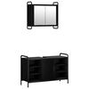 vidaXL Bathroom Cabinet Set 2 pcs Black Oak 95 x 34 x 61 cm