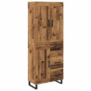vidaXL Highboard Old Wood 69.5 x 34 x 180 cm Engineered Wood