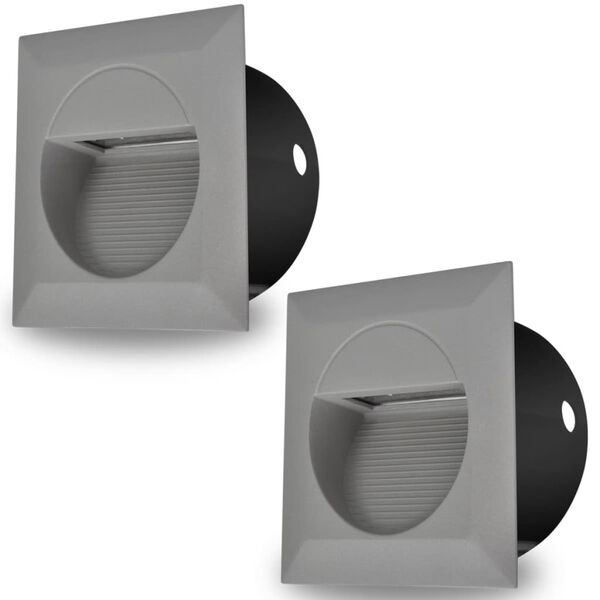 2 LED Square Recessed Stair Light 126 x 126 x 65.5 mm