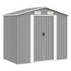 vidaXL Garden Storage Shed Grey Metal 204x132x186 cm