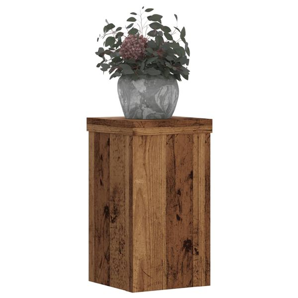 vidaXL Plant Stands 2 pcs Old Wood 10x10x18 cm Engineered Wood