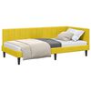 vidaXL Corner Bed Frame with Headboard Yellow 90 cm x 200 cm Velvet