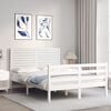 vidaXL Bed Frame without Mattress White Small Double Solid Wood
