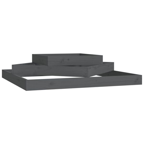 vidaXL Planter Grey 112x112x27 cm Solid Wood Pine