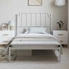 vidaXL Metal Bed Frame without Mattress with Headboard White 100x200cm