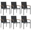 vidaXL 7 Piece Garden Dining Set Black Textilene and Steel