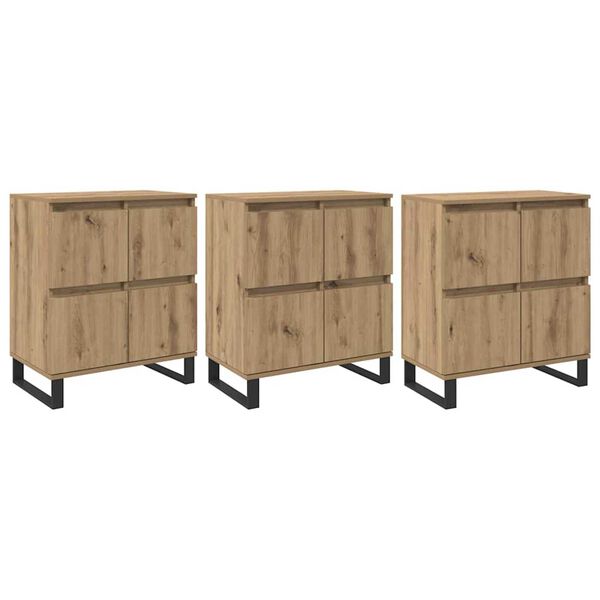 vidaXL Sideboard 3 pcs Artisan Oak 60 x 35 x 70 cm