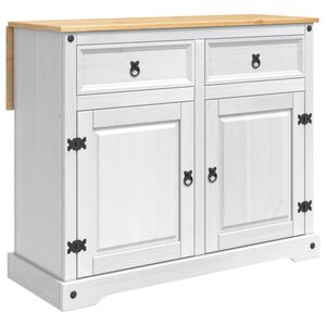 vidaXL Kitchen Trolley 2 pcs White and Honey Wax 112 x 70 x 91.5 cm