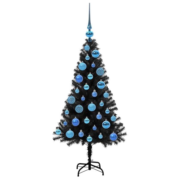 vidaXL Christmas Tree with 150 LEDs with Stand Black 120 cm PVC