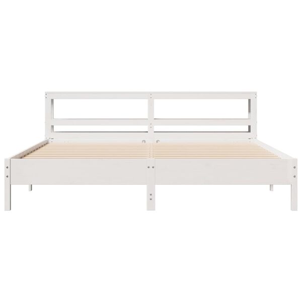 vidaXL Bed Frame without Mattress White 200x200 cm Solid Wood Pine