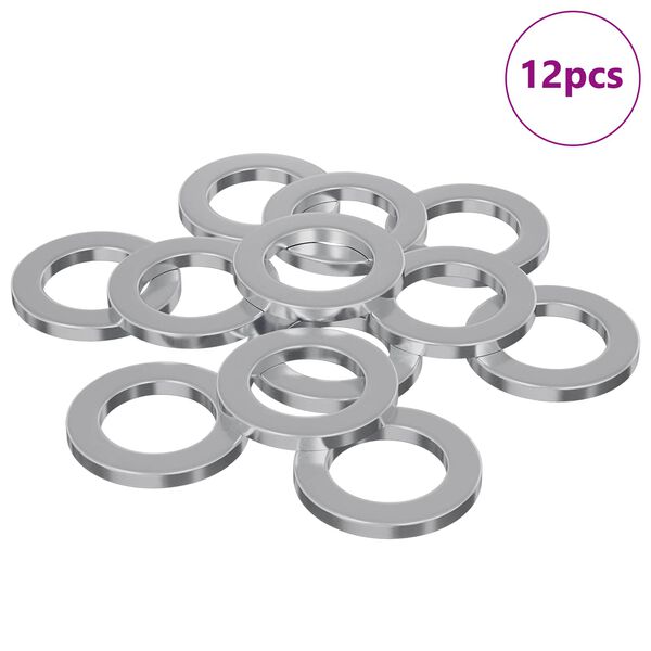 vidaXL Washers 12 pcs Silver 10 x 10 x 1.2 mm Iron