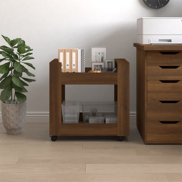 vidaXL Desk Trolley Brown Oak 60x45x60 cm Engineered Wood