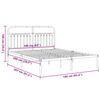 vidaXL Metal Bed Frame without Mattress with Headboard White 160x200cm