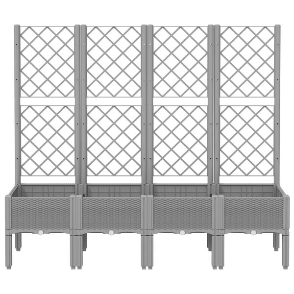 vidaXL Garden Planter with Trellis Light Grey 160x40x142 cm PP