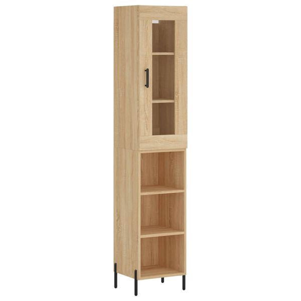 vidaXL Highboard Sonoma Oak 34.5x34x180 cm Engineered Wood