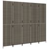 vidaXL Room Divider 5 Panels Grey Poly Rattan