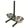 Pets Collection In Height-Adjustable Double Dog Food and Water Bowl Stainless Steel