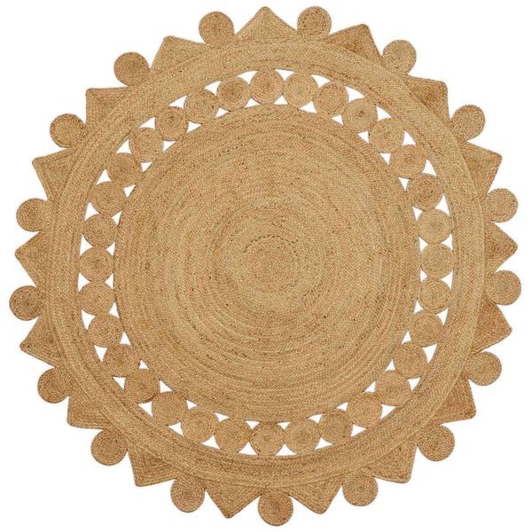 vidaXL Rug Brown Ø 210 cm Jute