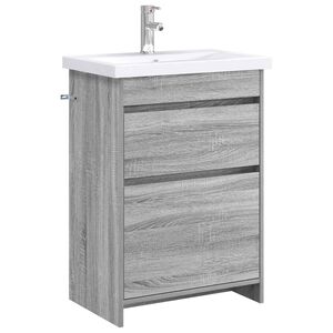 vidaXL Bathroom Furniture Set Grey Sonoma 61 x 40 x 84.5 cm